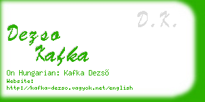 dezso kafka business card