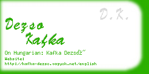 dezso kafka business card